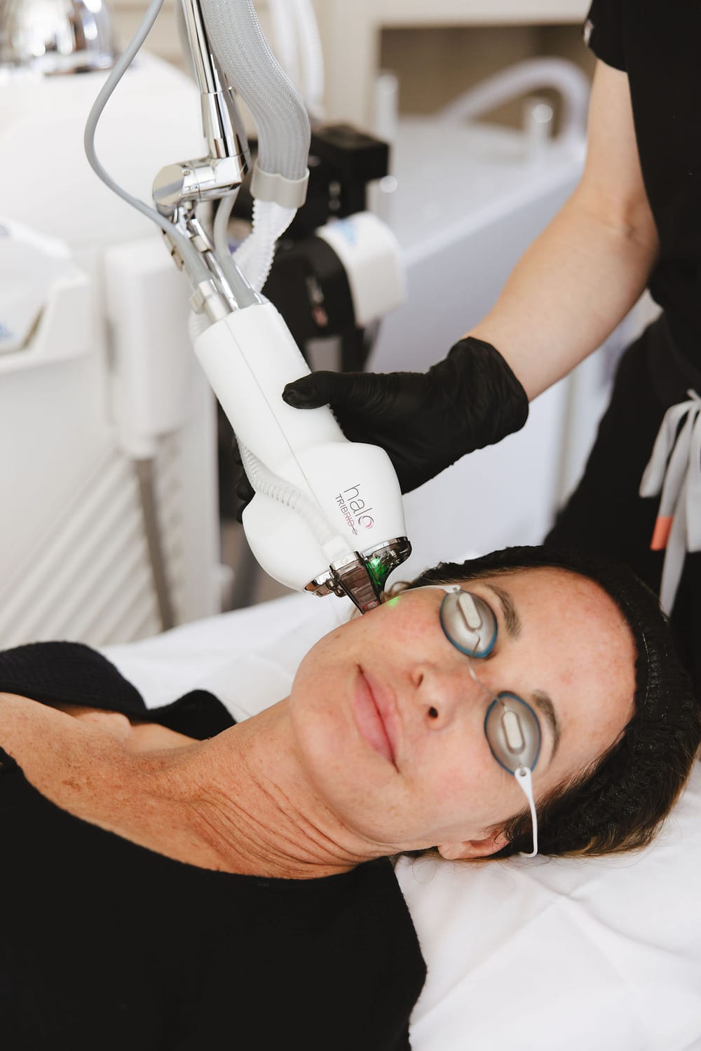 Patient relaxed and comfortable during HALO TRIBRID treatment
